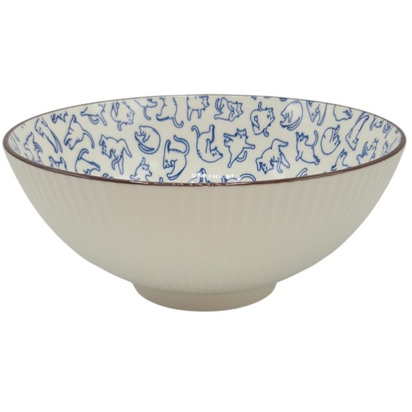 SH Home Cats Exercising Ceramic Ramen Noodle Bowl Set of 2 w/Chopsticks & Spoons - Picture 9 of 12
